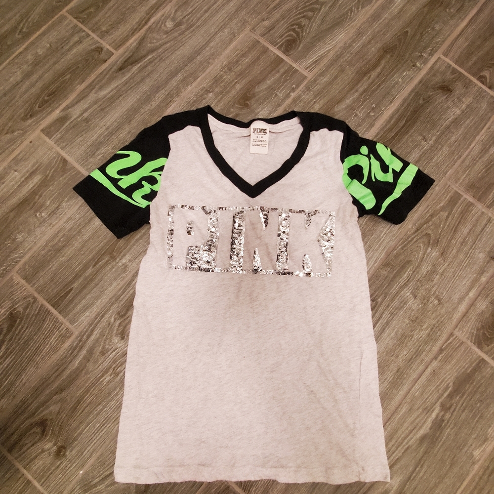 VS PINK v neck with sequins